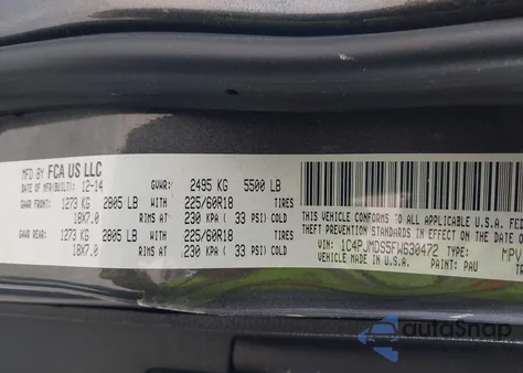 2015 Jeep Cherokee Limited z USA, uszkodzony, nr VIN 1C4PJMDS5FW630472